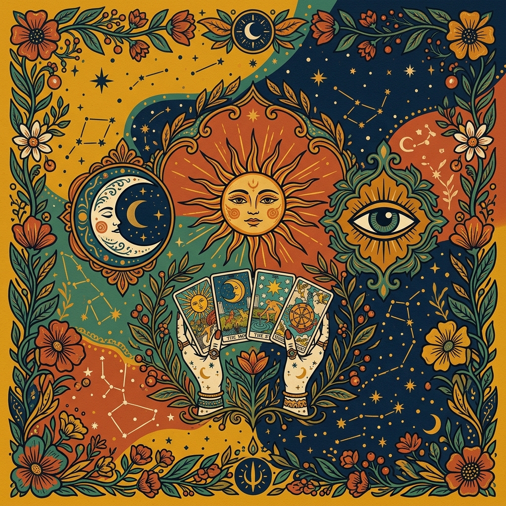Arte tarot colorida